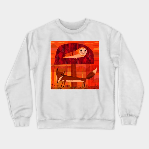 Fox and Owl Crewneck Sweatshirt by Gareth Lucas